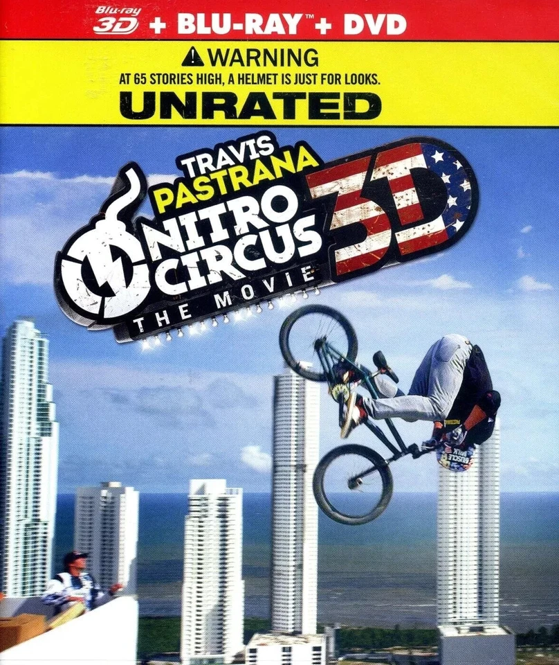 Travis Pastrana Nitro Circus The Movie 3D (3D + Blu-ray + DVD, 2012)  *Sealed* - Image 1 of 1