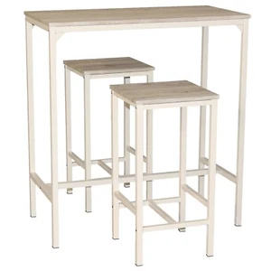 SET BARTISCH UND 2 HOCKER Stühle Möbel Design Küche Wohnzimmer Mod. BRASILIEN - Bild 1 von 14
