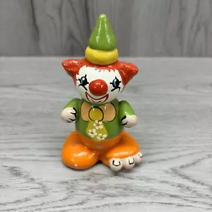 Vintage Original By Bobbee Hand Painted Stone Figure 5” MCM Clown Circus Decor - Picture 1 of 7