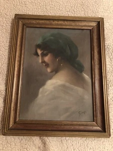 Eduardo Forlenza 1861-1934-Italian Portrait-Peasant Girl-Circa 1900 Signed. - Picture 1 of 19