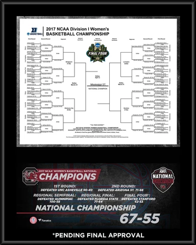 South Carolina Gamecocks 12x15 2017 NCAA Women's Basketball Champs Plaque Cover