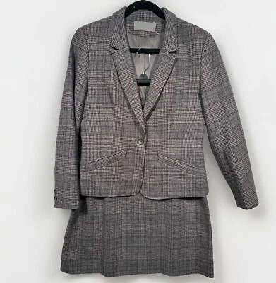 Conjunto de traje falda Pendleton vintage 100 % lana virgen a cuadros para mujer hecho en EE. UU. Foto 1 de 4