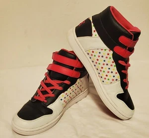 T.U.K Colorful Star Sneakers Damen hoher Schuh weiß/schwarz/pink Größe 8 - Bild 1 von 9