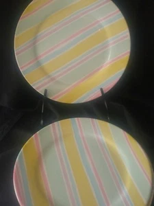 Rosanna Pastel Stripe Dessert / Appetizer Plates / 4 - Picture 1 of 3