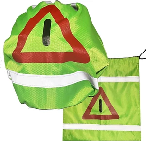 Warndreieck Motorrad,Helmtasche mit Kordelzug, Warndreieck Helmüberzug, Helmbeut - Bild 1 von 6