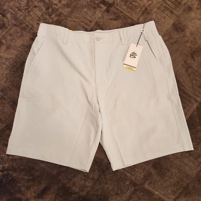 Новые с ценниками мужские шорты для гольфа Under Armour X Steph Curry Chino 80 долл. США светло-серые размер 38 - Изображение 1 из 4