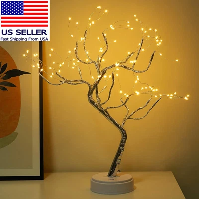 20" Bonsai Fairy Spirit Tree Light with 108 LED, DIY Artificial Tree Lamp, Batte