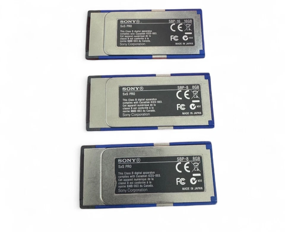 Original 2x8GB + 16GB Sony SXS PRO Memory Card SBP-8 SBP-16 SP USED GRADE A+ - Image 1 of 1