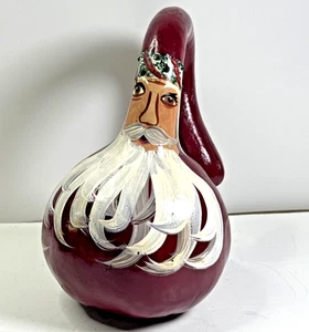 Calabaza pintada a mano vintage Santa Claus St Nick decoración de Navidad arte popular - Imagen 1 de 9