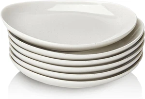 Porcelain 7.8 Inch Dessert Plates Set of 6 - Grey Salad Plates, Appetizer Plates - Picture 1 of 12