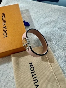 Louis Vuitton Authentic Bracelet Bangle Leather Color Pink For Women Ladies - Picture 1 of 24