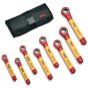 Isoliertes Ratschenschlüssel-Set - 8-teilig 1000V Ringschlüssel-Set mit Aufbewahrungsbox... - Bild 1 von 7