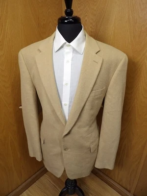 Mens Blazer Sport coat Jacket Chaps 44r 100% Camelhair Lt Tan S#10 - Image 1 of 4