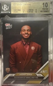 2024-25 Topps Now - Bronny James #9 /9893 (RC). BGS. Pristine. 10. 🔥🔥 - Picture 1 of 3