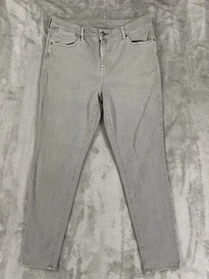 Chicos 牛仔裤女式 1.5 US 10 灰色牛仔裤曲线弹力高腰拉链门襟 — 第 1/4 张图片