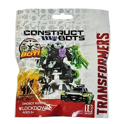 TRANSFORMERS CONSTRUCT BOTS LOCKDOWN DINOBOT RIDERS FIGURE MISP 18pcs 2014 RARE - Image 1 of 4
