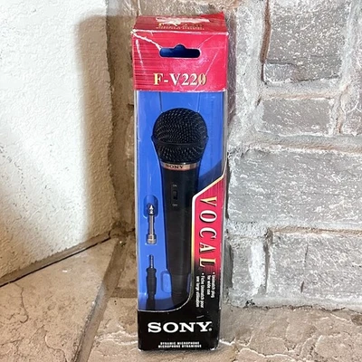 Sony F-V220 Uni-Directional Dynamic Vocal Microphone Jack Adapter Vintage Mic - Image 1 of 4
