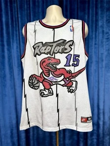 Vintage 90s Authentic NBA Toronto Raptors Carter 15 White Nike Jersey Size 48 XL - Picture 1 of 12