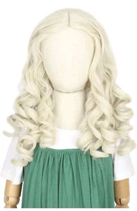 Cosela Princess Blonde Kids Wig White Queen Hair Platinum Curly Costum 122 - Picture 1 of 5