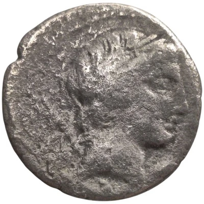 Roman Republic Silver Denarius Coin  Rome 82 BC Pub. Crepusius Ancient 2P - Image 1 of 2