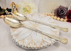 Vintage The Sheffield Silver Co Silverplated Large Serving Fork & Spoon Set - Picture 1 of 11