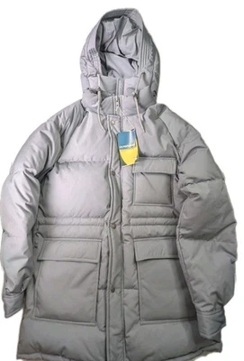 Vintage St Johns Bay Down Parka Jacket Mens L Gray Full Zip Outdoors Ski NWT  - Image 1 of 4