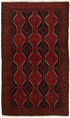 Alfombra geométrica anudada a mano vintage de 3'3" x 5'9" alfombra tradicional de lana Foto 1 de 4