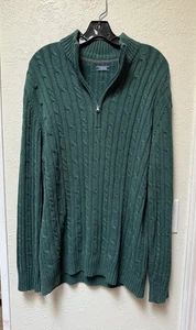 Izod Men's Cable-Knit Pullover Sweater Forest Green Size Large Casual Fall - Picture 1 of 4