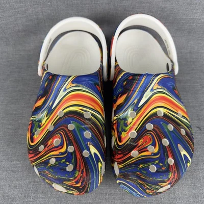 Zapatos Crocs Juveniles Talla J6 Multicolor Clásico Zueco Tie Dye Mármol Gráfico Espuma Foto 1 de 4