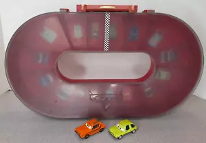 Disney Pixar Cars Oval Race Track Carry Case 2 Cars w/ Handle Lemons Acer & Grem - Picture 1 of 6