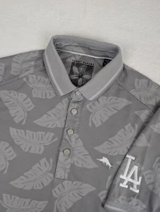 LA Dodgers Tommy Bahama Baseball Hawaiian Print Polo Mens Small Gray - Picture 1 of 11