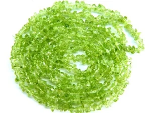 Cuentas de piedras preciosas de astillas sin cortar PERIDOTO 3-5 mm hilo de 36"/17,5" (selecciona un tamaño) - Imagen 1 de 2