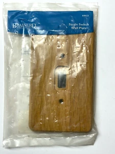 Brainerd SINGLE SWITCH Solid OAK WOOD WALLPLATE #64623 - Picture 1 of 2