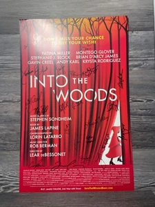 TARJETA/PÓSTER BROADWAY WINDOW FIRMADO POR ELENCO, INTO THE WOODS - Imagen 1 de 9