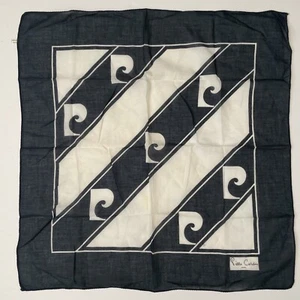 BUFANDA PIERRE CARDIN DE COLECCIÓN Azul Marino Logo 1960’s 1970’s Algodón - Imagen 1 de 16