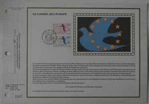 Feuillet CEF 1er jour 936 Soie 1989 Le Conseil de l'Europe - Imagen 1 de 1