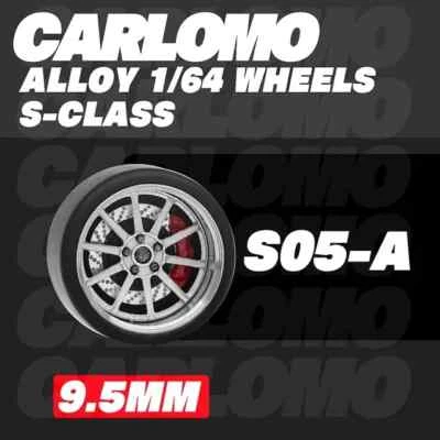 1:64 Carlomo Wheels S05 A Silver Rims Rubber Tires w.  Brake Pads Disk Tuning - Bild 1 von 2