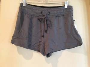 BLANC NOIR Silk Lounge Shorts Charcoal Black Size L - Picture 1 of 6
