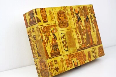 Wood handmade hinged large storage/trinket box/ flexible compartments Egypt - Image 1 of 4