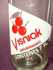 vintage ACL Soda POP  Bottle - new style VISNIAK of BUFFALO, N.Y. - 7  oz ACL - Picture 1 of 3