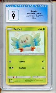Pokemon Rowlet Holo 2019 S&M Sun & Moon Hidden Fates #SV2 CGC 9 Mint - Picture 1 of 2
