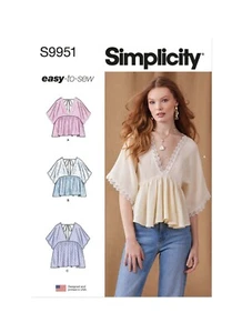 SIMPLICITY Sewing Pattern 9951 Misses Womens Plus Tops 8-16 or 18-26 - Picture 1 of 8