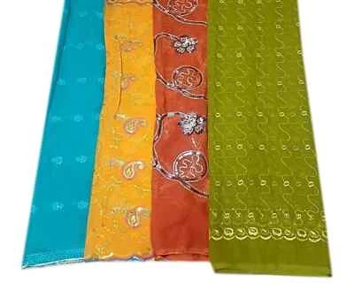 Lote De Colección De 4 Bufanda Estola Bordada Lentejuelas Georgette Dupatta Boda India Foto 1 de 4