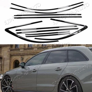 Fits Audi A4 Allroad RS4 2017-2025 Gloss Black Window Molding Trim Frame Strip - Picture 1 of 10