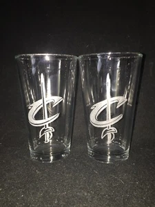 Cleveland Cavaliers Hand Etched (with a Dremel) Pint Glasses! - Picture 1 of 3