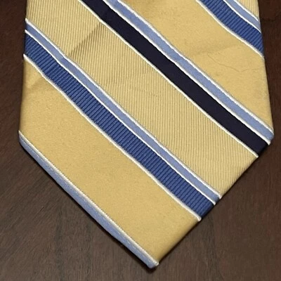 Corbata Jones New York Signature dorada azul 100 % poliéster para hombre hecha en China Foto 1 de 4