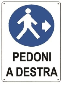 CARTELLO SEGNALETICA PEDONI A DESTRA 50 X 70 CM IN PVC STAMPLAST 3 PZ - Foto 1 di 1