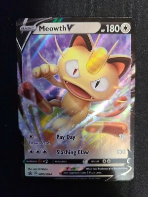 Pokemon - Meowth V - SWSH004 - Promo -  Full Art - Ultra Rare - Image 1 of 2