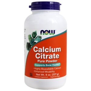 NOW Foods Calcium Citrate 100% Pure Powder, 8 Ounces