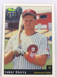 1991 Martinsville Phillies-Classic BEST Minor Lg Baseball Card-Lamar Cherry